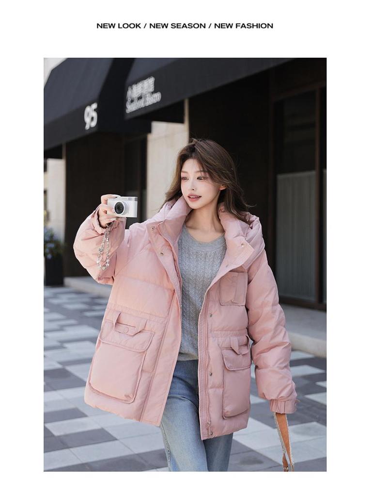 Women's Winter Plus Size Mid-Length Fox Fur Hooded Down Jacket with Large Collar