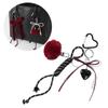 Retro Handmade Knitted Bowknot and Heart Charm Key Holder Bag Pendant Accessories Stylish Car Key Ring for Daily Use