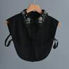 Vintage Handmade Beads Shirt Detachable Collar for Women and Mens Formal Suit Business Casual Fake Collar Decorative