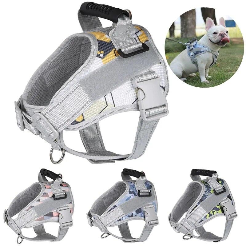Шлейка для домашних животных для средних и больших собак, регулируемый нагрудный ремень, светоотражающие шлейки для собак, жилет для тренировок на открытом воздухе, товары для собак