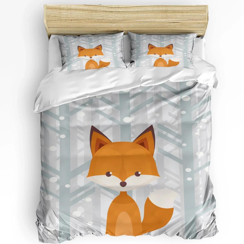Outer Space Cartoon Cute Spaceship Rocket Duvet Cover With Pillow Case 3Pcs Bedding Set Quilt Cover Double Bed Home Textile