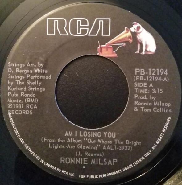7-дюймовая пластинка RONNIE MILSAP Am I Losing You PB12194 RCA 1981 Канада КантриФолк Б/у
