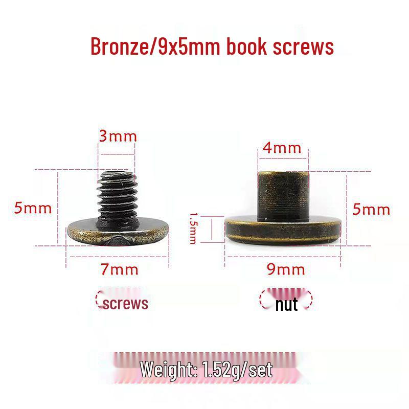 Сумка-винт из нержавеющей стали «папа-мама» с пряжкой из чистой меди и заклепками с плоской головкой, аксессуары для фиксации