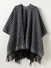 Зимний женский шарф Слои Пончо Элегантная леди Мужчины Ретро Клетка "Гленчек" Кисточки Накидки Шаль Шарф Шапка Capa Para Mujer Пашмина Накидка Новый