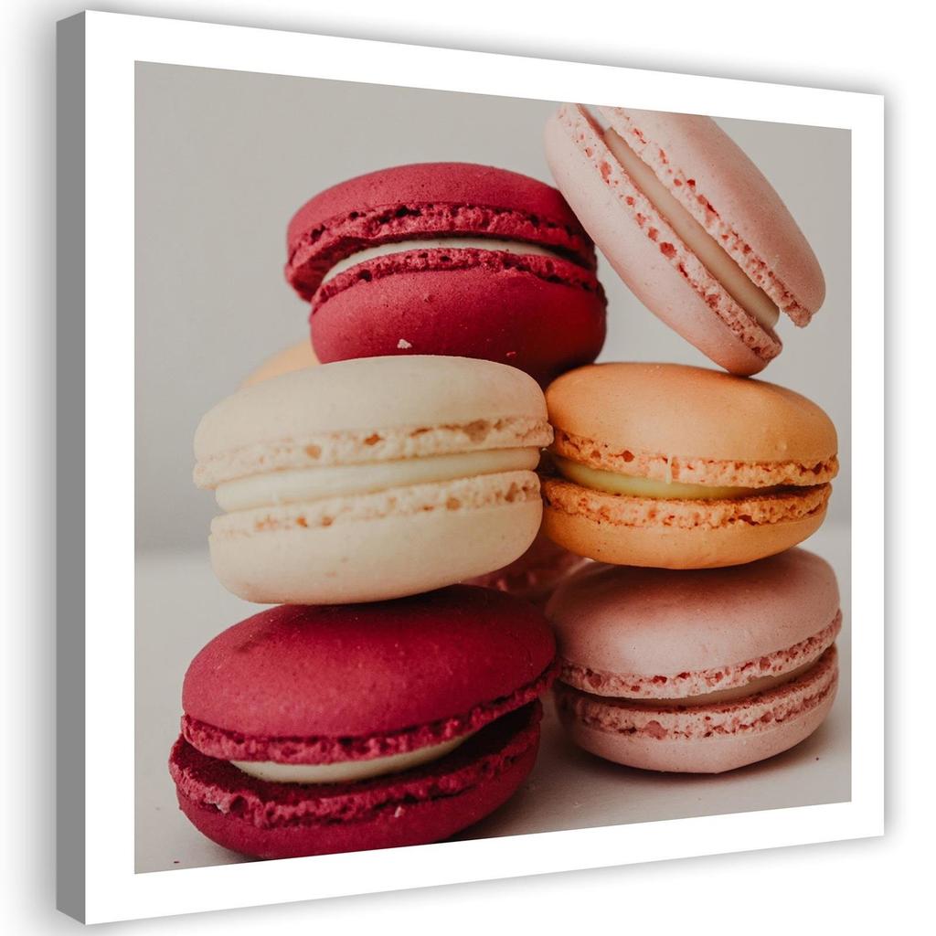 Canvas Print Colourful Macaroons