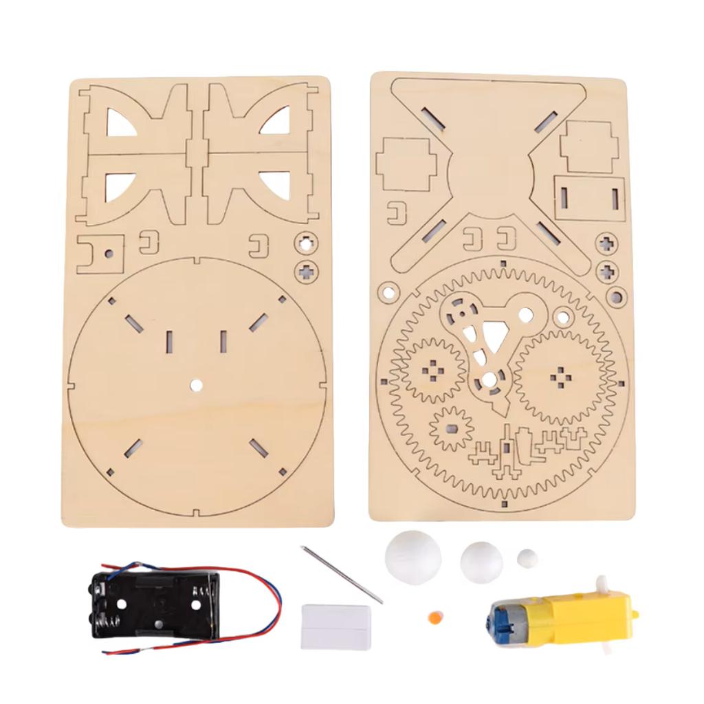 Набор для сборки механической модели Солнечной системы своими руками Астрономия Солнце Земля Луна Планета STEM Эксперимент Набор игрушек Научное образование Деревянный пазл
