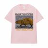 Funny Meme I Love This Animal The Carbonara Capybara Tshirt Men's Clothing Unisex Hot Sale High Quality T Shirts Fashion T-Shirt