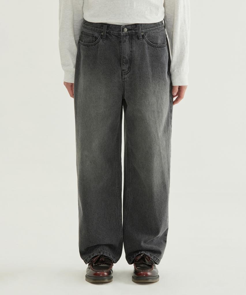 COVERNAT Ring Thread Wide Denim Pants Blue Green
