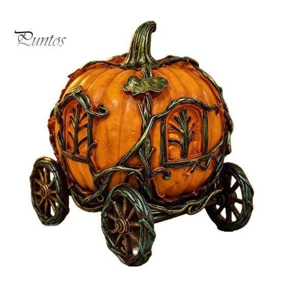 Осенний настольный centerpiece, 3D-фигурка тыквы-кареты из смолы, Ретро-фигурка сказочной тележки, Винтажное украшение для Хэллоуина, домашней вечеринки