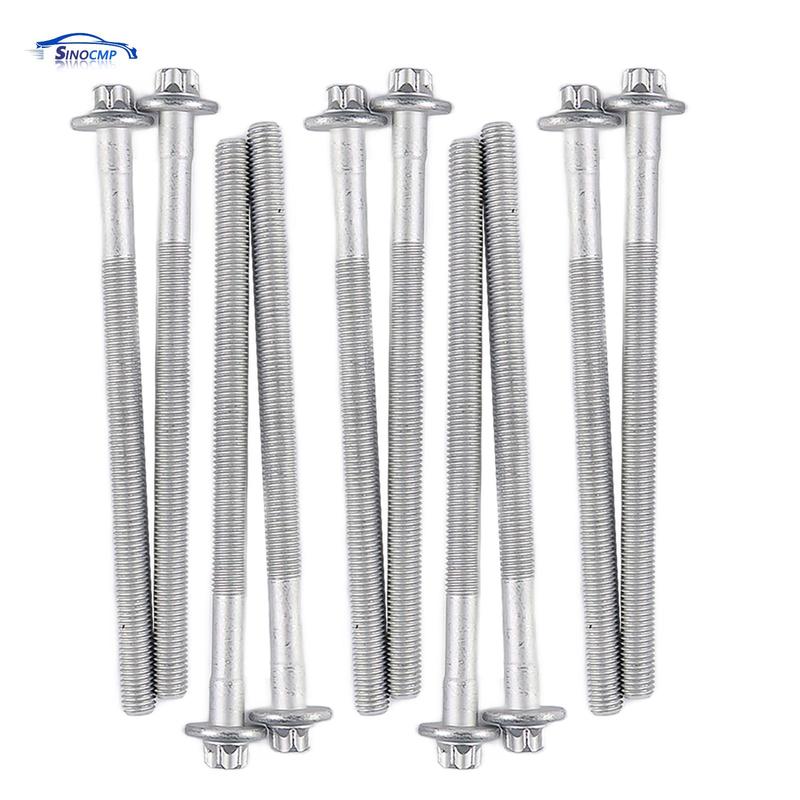 10 PCS Engine Cylinder Head Bolts Kit For Mercedes-Benz W203 C204 R172 L4 M271 1.8 165mm Length Cylinder Head Screws Engine Part