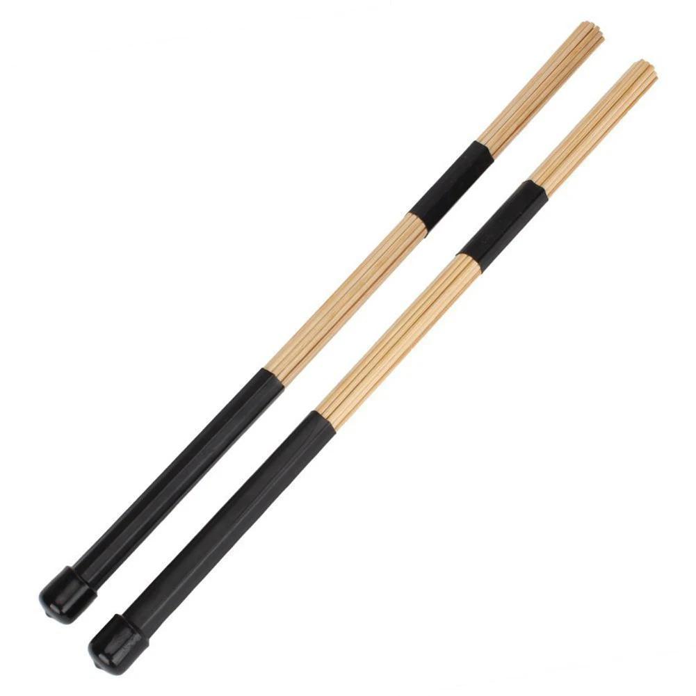 1 Pair 40CM High Quality Bamboo Drum Brush Professional Drum Brushes Stick Replacement Drum Brushes Sticks for Beginners Drum