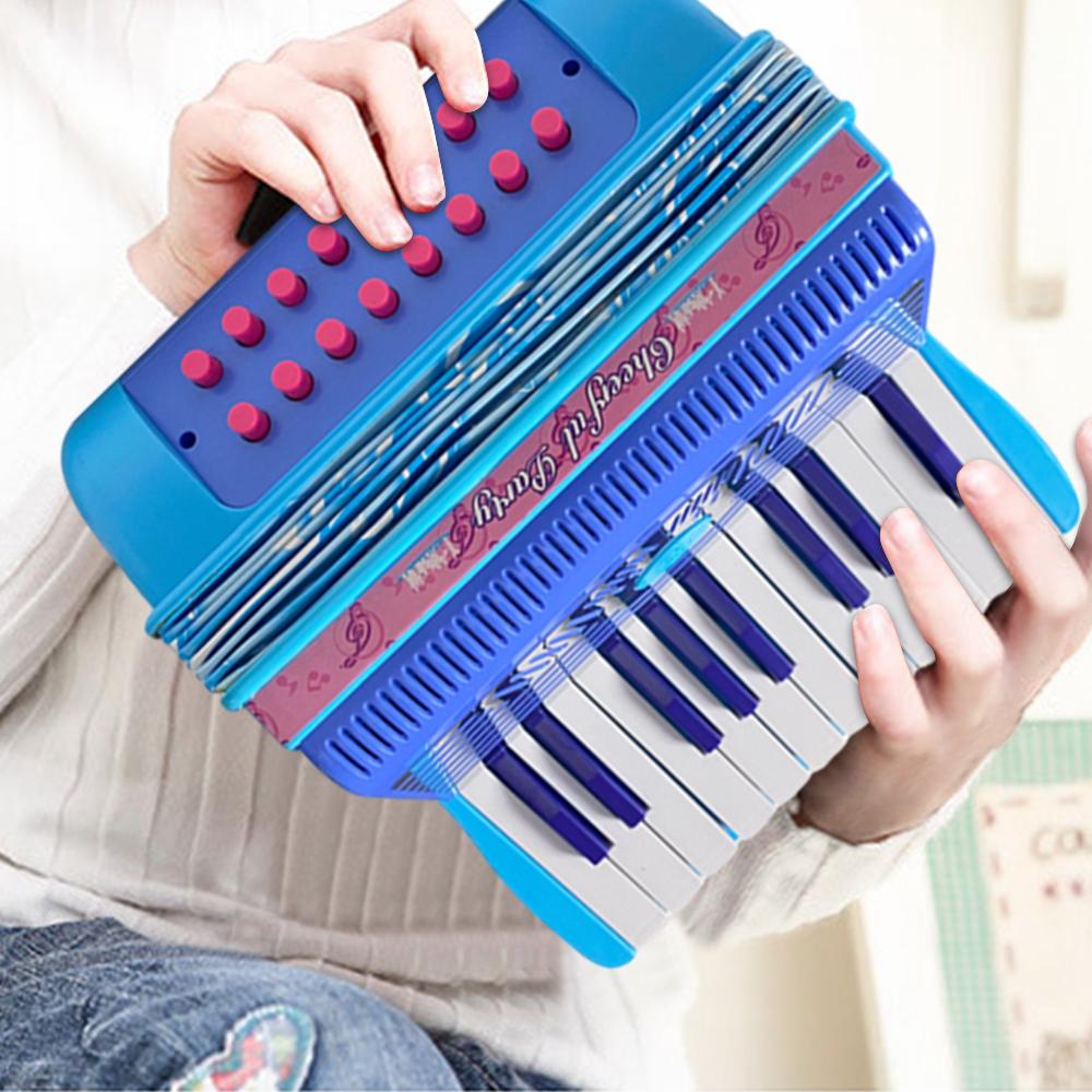 Мини 20-клавишный 16-басовый аккордеон из АБС-пластика с пряжкой, легкий кнопочный аккордеон, координация рук и глаз, сцена