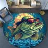 Bass Fish Round Area Rug,Carpet Rug for Living Room Bedroom Sofa Playroom Decor,Non-slip Floor Mat