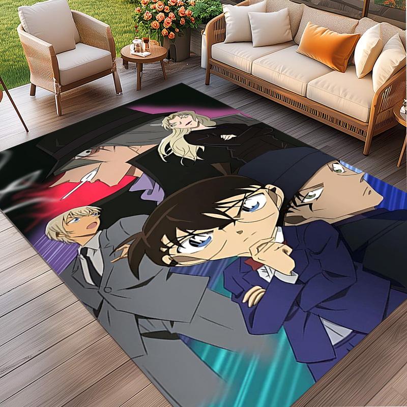 Detective Conan Print Rug, Washable Floor Carpet, For Entryway Dorm Laundry Room Office Study, Home Decor Birthday Christmas Gift