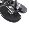 Excellent HERMES Sandals Harmony HMetal Leather Strap black leather Women 36.5 Used