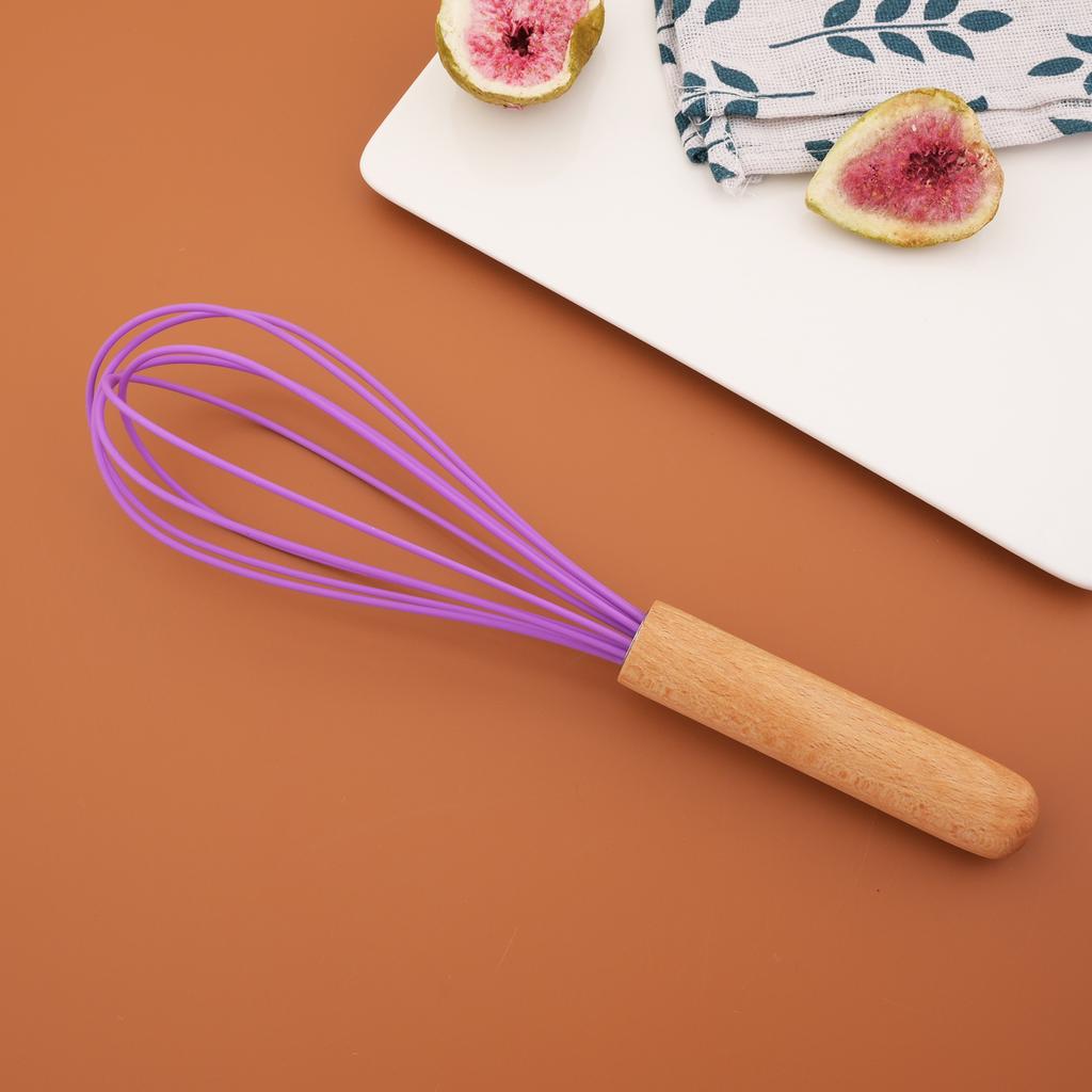 1 шт., деревянная ручка для взбивания яиц, силиконовые кухонные инструменты для приготовления пищи, термостойкий миксер для яиц, инструмент для перемешивания яиц, кухонная утварь, посуда для выпечки, аксессуары