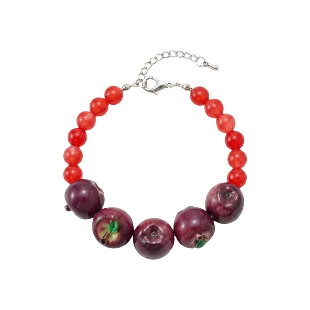 Colorful Beads Fruit Beaded Bracelet Exaggerated Stacked Bracelet Fashion Lemon Bracelet Party