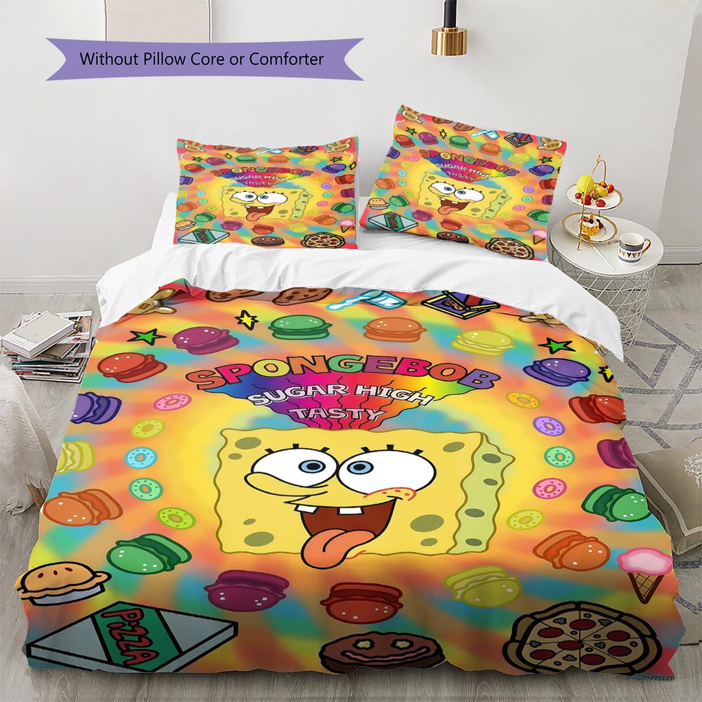 Comedy animation Pattern Bedding Quilt Set Quilt Cover Pillowcase Home Decoration Birthday Gift (1 * duvet cover + 2 * pillowcase, without core)