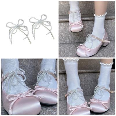 Элегантное жемчужное украшение в виде банта для обувной пряжки для изготовления ювелирных изделий, брелок, серьги, обувная клипса, DIY, поделки, аксессуары для сумки