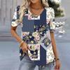 Y2k Floral Print T-shirt for Women, V-neck Short Sleeve Tops, Summer Fashion Blouse for Women, Harajuku Clothing, Daily Oversized T-shirts