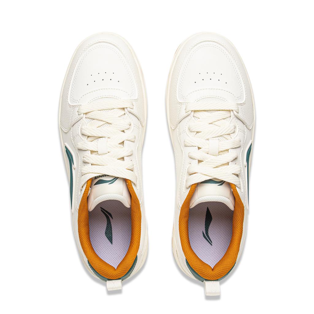Li Ning Tianji Мягкие Противоскользящие Амортизирующие Износостойкие Увеличивающие Рост Низкие Кеды для Скейтборда Мужские Белые AGCV341-3