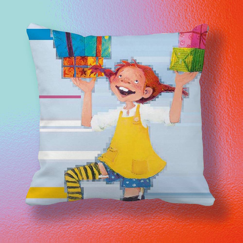 Anime Pippi Pillow cover Soft Microfiber Pillowcase Home Sofa Decor Surprise Decorative printed