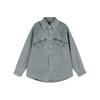 Soft Breathable Versatile Loose Denim Jacket With Back Letter Single Row Buttons Men Jackets AJDV113-2