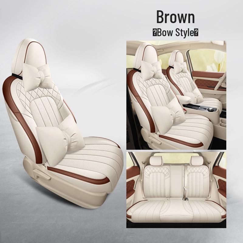 ORA Good Cat Cartoon Leather Car Seat Cushion - Universal Fit, Four Seasons