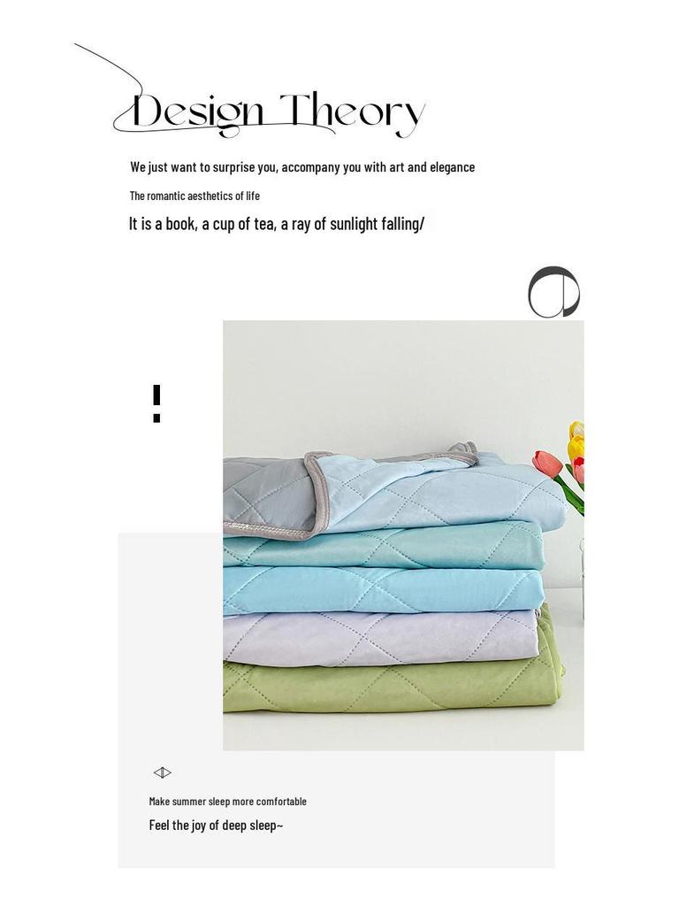 Охлаждающее летнее одеяло из ледяного шелка класса А - Однотонное, машинная стирка, тонкое подарочное одеяло для односпальных и двуспальных кроватей