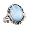Natural Republic Ларимар Драгоценный камень 925 Стерлинговое серебро Ювелирное кольцо Размер 8.5 y9P60