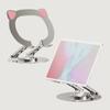 Cute Cat Ear Foldable Laptop Stand Height Adjustable Hollowed Cooling Bracket Support For Ipad Tablet Aluminum Alloy 360 Rotatable for Notebook