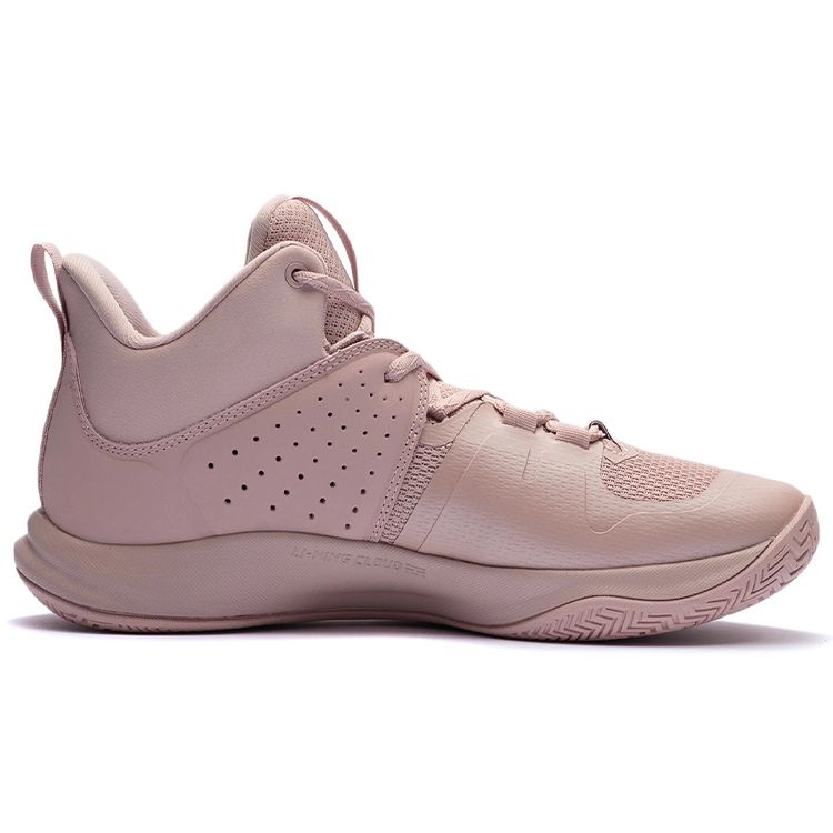 Li Ning Flashing Durable Breathable Mid-Top Basketball Shoes Men Basketball Shoes Fog-Rose-Pink ABAR099-3