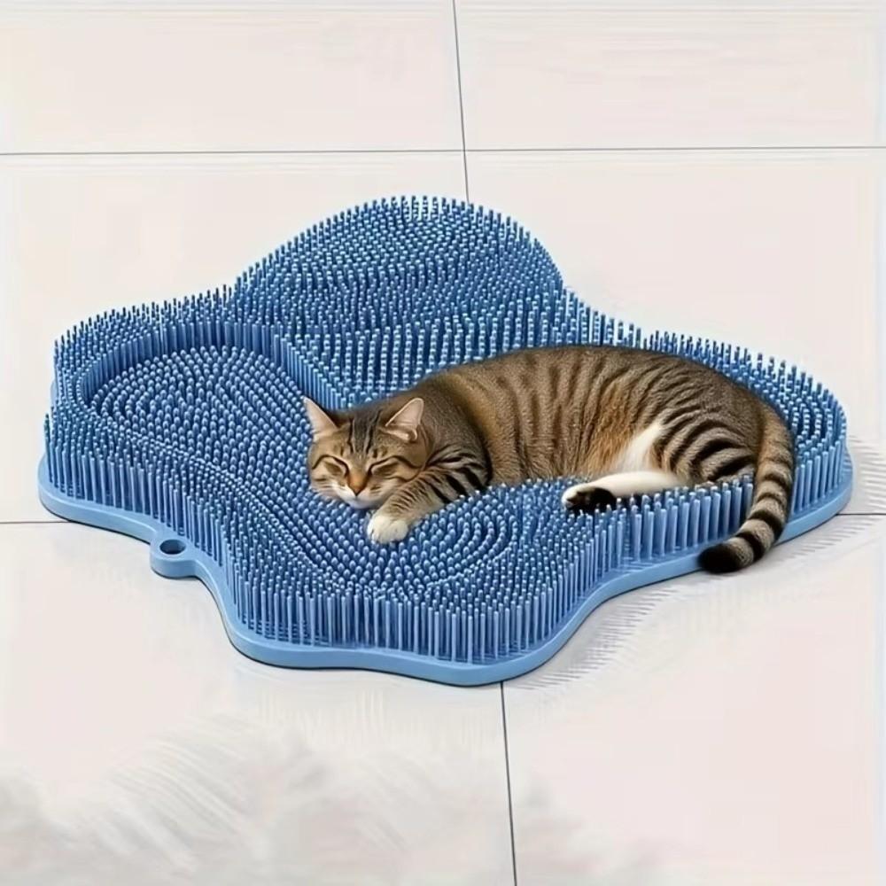 Soft Cat Scratching Brush Suction Cups Pet Massage Pad Back Scrubber Brush For Pets and Adults