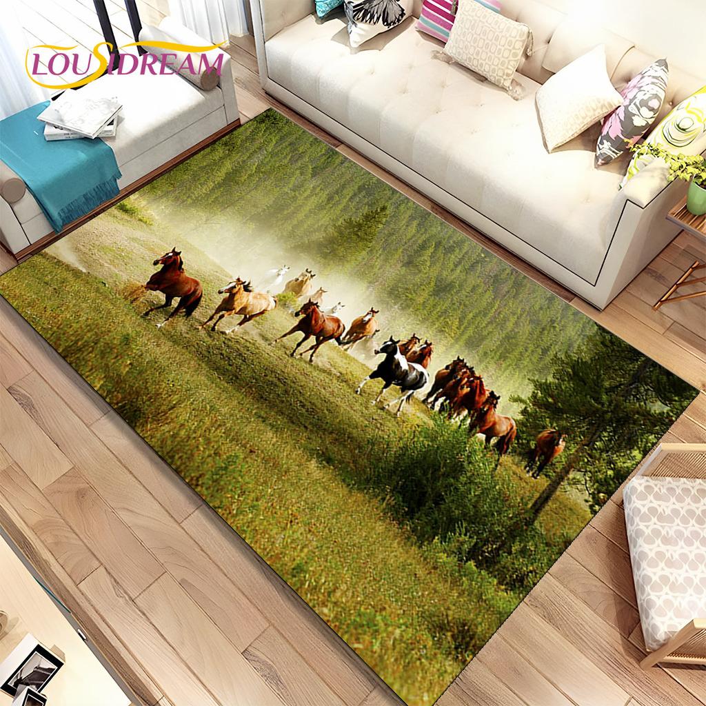 3D животных Pentium Fine Horse Коврик большой, ковер для гостиной, спальни, дивана, коврик для украшения, детский нескользящий напольный коврик