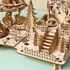 3D деревянный пазл «Рождественский парк развлечений: Оленья карета, музыкальная шкатулка» со световыми эффектами, игрушка для сборки, украшение для детей, подарок своими руками.