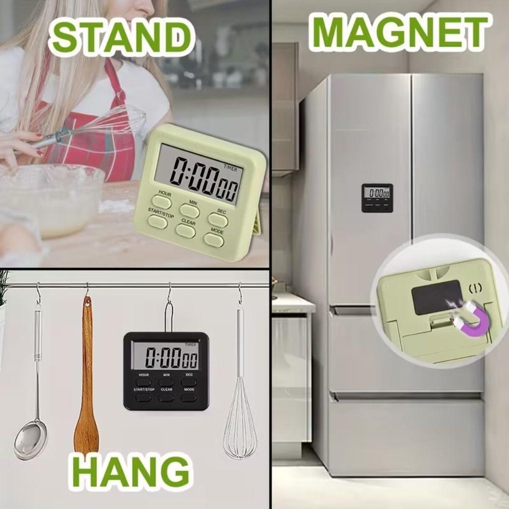 Magnetic Back Countdown Timer Large LCD Display Kitchen Timer Stand Gym Timer Teachers