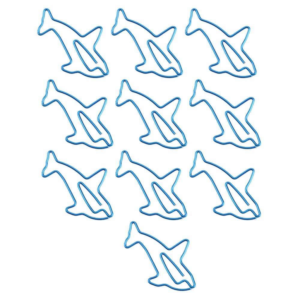 100Pcs Dolphin Shape Metal Paperclips Blue Cute Paper Clips Paper Clips Document Organization
