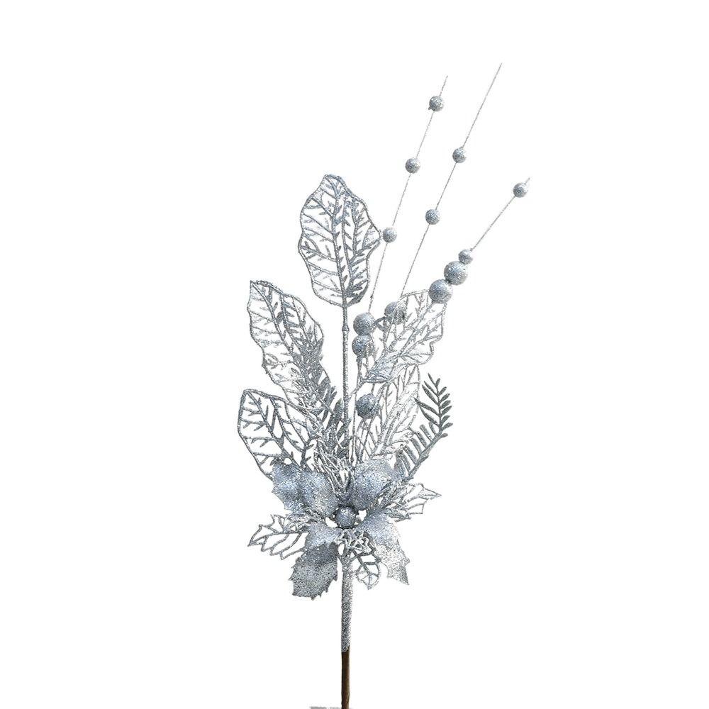 Glitter Artificial Branches Fake Christmas Tree Ornaments Simulated Berry Branch  New Year