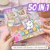 50 в 1 Наклейки для миниатюрных сцен и пейзажей Мультяшные ПЭТ 3D наклейки для домиков Коллекция сцен Визуальная сборка Сделай сам