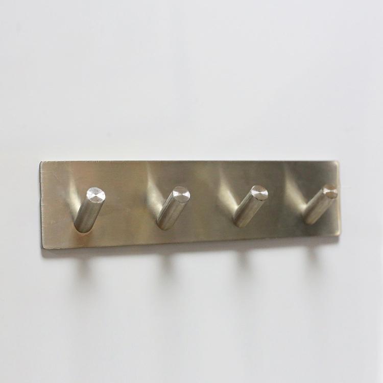 Wall Mounted Heavy Duty Coat Rack with 4 Stainless Steel Hooks Plant Pattern for Bathroom and Kitchen