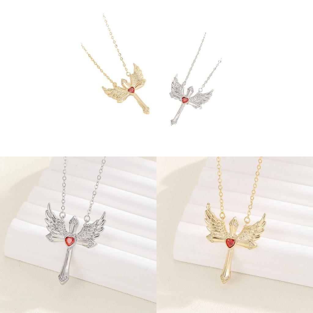 Ожерелье-подвеска Ангел Крест Крылья Сплав Геометрические Украшения Мода Женский Подарок