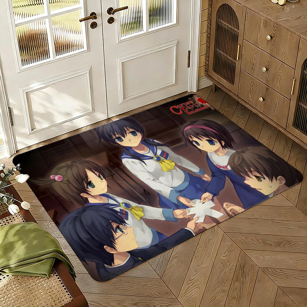 Corpse Party Floor Mat Soft Thickened Absorbent Non-Slip Bedroom Living Room Door Mat Home Decor Flannel Rugs