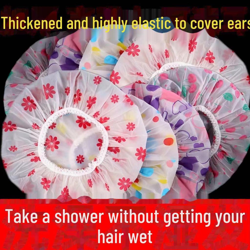 Водонепроницаемая одноразовая шапочка для душа и ванны для женщин - утолщенная, увеличенная и противодымная конструкция