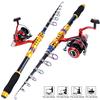 Fishing Rod Reel Combos with Carbon Fiber Telescopic Fishing Rod and 13+1 BB Spinning Fishing Reel