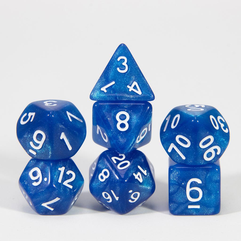 7pcs Dice DND D4, D6, D8, D10, D%, D12, D20 Board Game Accessories Polyhedral Glitter Dice Set