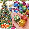 12-120 шт. Мини-подарочные коробки, подвески для рождественской елки, красочные пенопластовые подарочные коробки, украшения для дома на Новый год своими руками