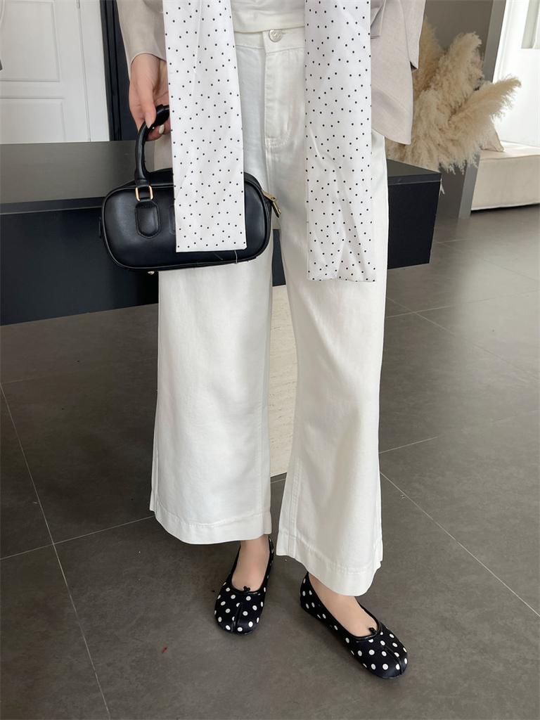 2025 новая мода неглубокие одинарные туфли в горошек женские балетки