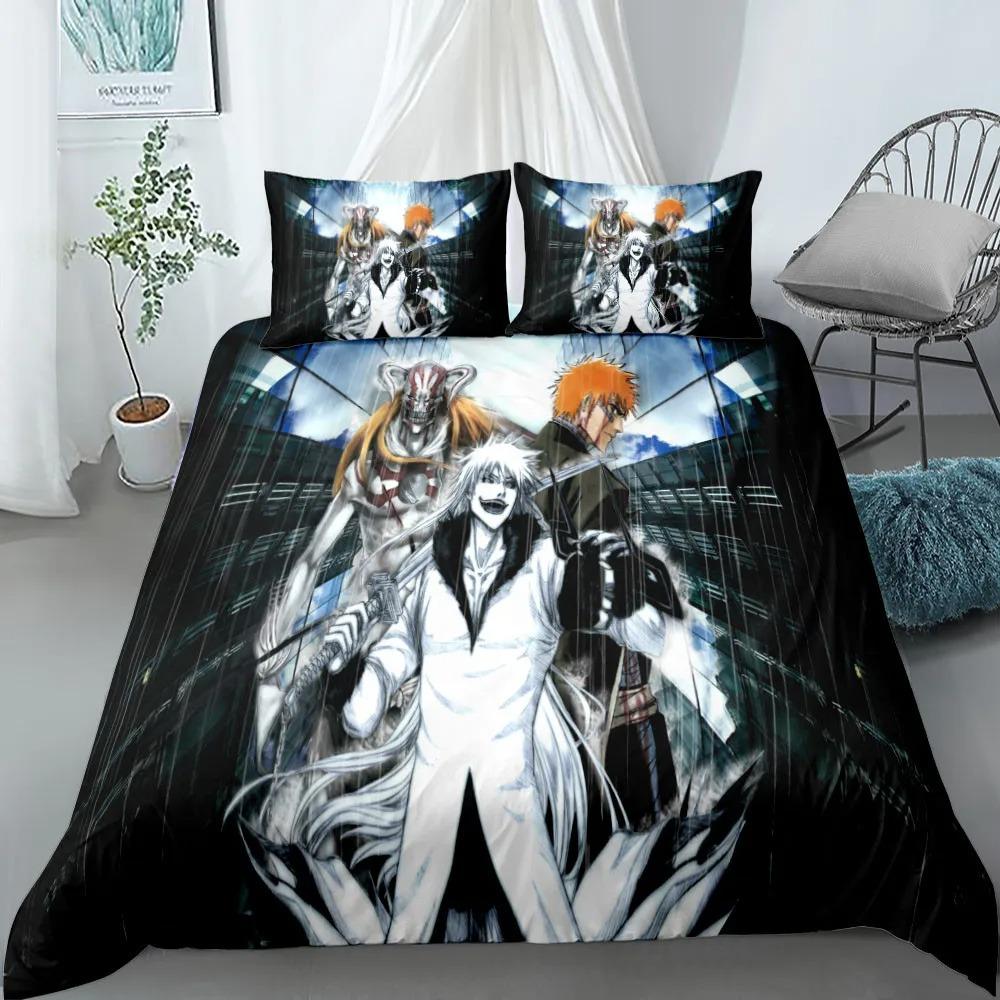 2025 Anime bleach Children Bedding Set King Queen Double Full Twin Single Size Bed Linen Set