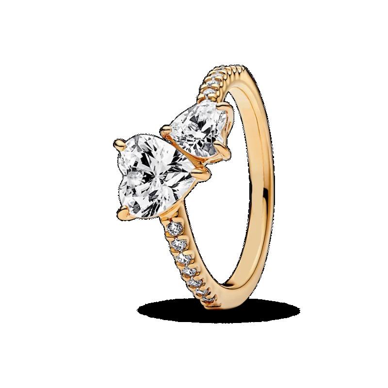 Кольцо из стерлингового серебра 925 пробы, подвески, сделай сам, сердце, золотое сердце, белая роза, кольца для женщин, украшения для вечеринок