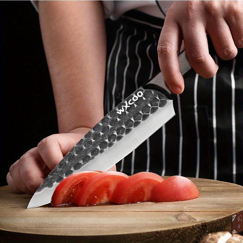3PCS Stainless Steel Kitchen Chef Knife Hand Forged Boning Knife Cutters Pocket Knife Slicing Cooking Mini Knife Multipurpose Knife